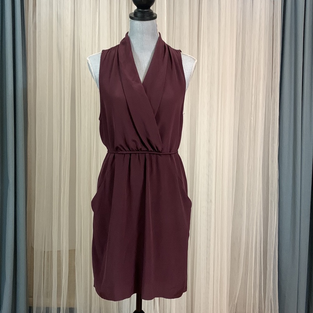 ARITZIA WILFRED silk dress with pockets self tie dress Fully lined size medium - Picture 12 of 12